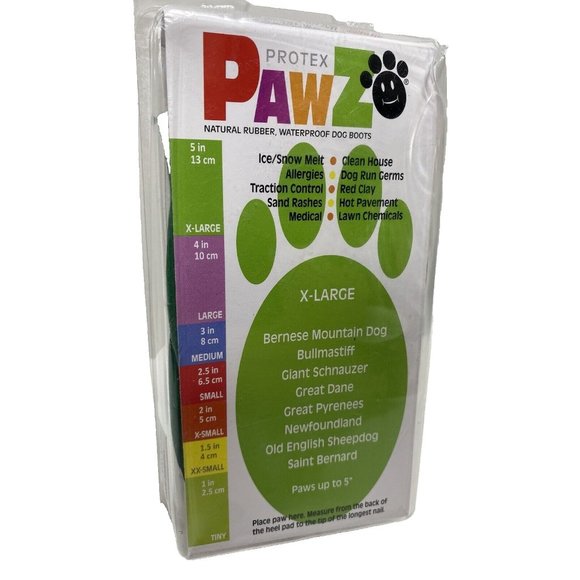 PawZ Green Rubber Dog Boots Waterproof Dog Shoes Size XL, Open Box 4pc!! - Picture 4 of 6